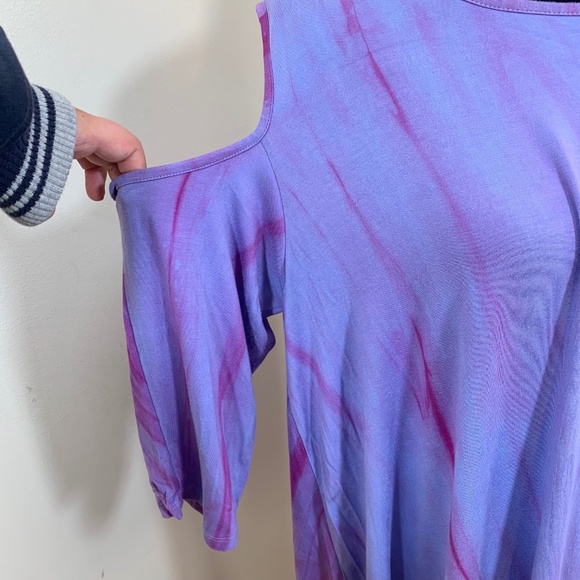Soft Surroundings open shoulder tie dye tunic - Picture 3 of 7